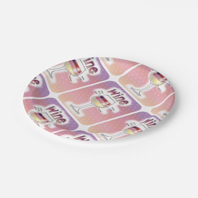 ASSIETTES EN CARTON VIN, PLUS DE VIN, ENCORE PLUS DE VIN (Angle)