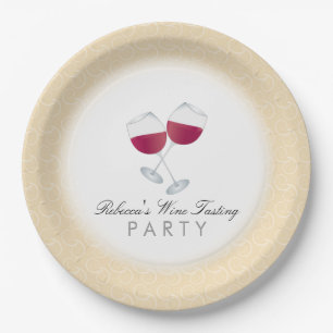 Assiettes En Carton Vin rouge, partie personnalisée d'échantillon de