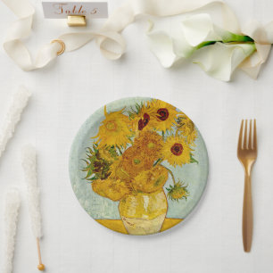 Assiettes En Carton Vincent Van Gogh 12 Tournesols Impressionniste