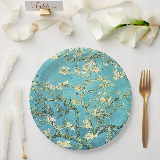 Assiettes En Carton Vincent van Gogh Blossomong Aramande (Mariage)