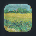 Assiettes En Carton Vincent van Gogh - Champ avec Iris près d'Arles<br><div class="desc">Champ avec Irises près d'Arles / Vue d'Arles avec Irises dans l'avant-plan - Vincent van Gogh,  Huile sur toile,  1888</div>