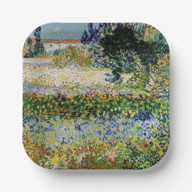 Assiettes En Carton Vincent van Gogh - Flower Garden (Recto)