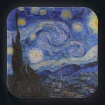 Assiettes En Carton Vincent Van Gogh - La nuit étoilée<br><div class="desc">The Starry Night / La nuit etoilee - Vincent Van Gogh en 1889</div>