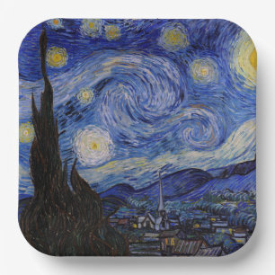 Assiettes En Carton Vincent Van Gogh - La nuit étoilée