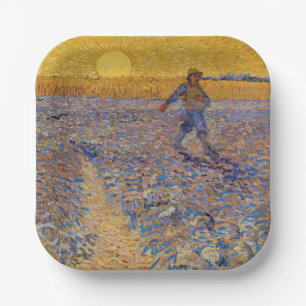 Assiettes En Carton Vincent van Gogh - Le Semeur au soleil couchant