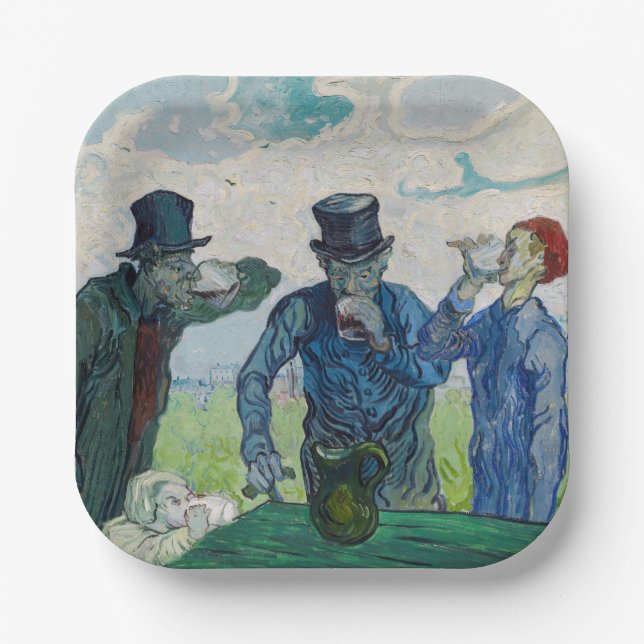 Assiettes En Carton Vincent van Gogh - Les buveurs, après Daumier (Recto)