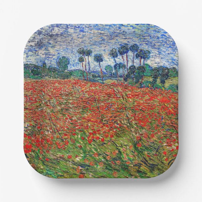 Assiettes En Carton Vincent van Gogh - Poppy Field (Recto)