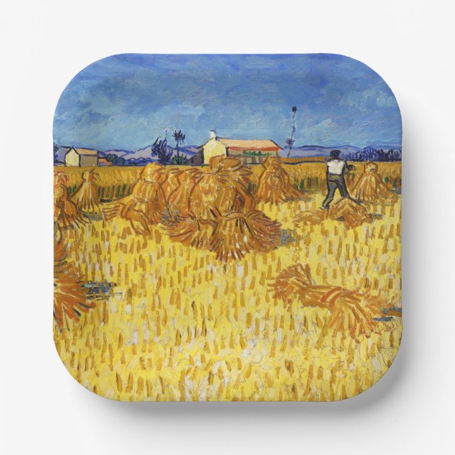Assiettes En Carton Vincent van Gogh - Récolte en Provence (Recto)