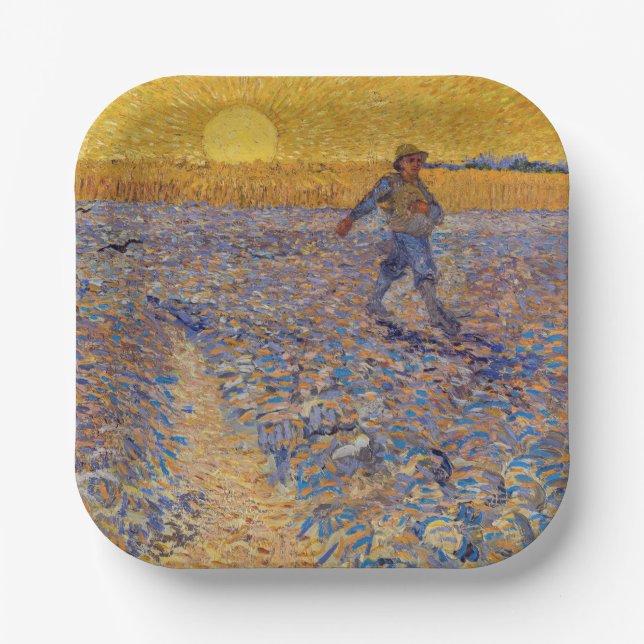 Assiettes En Carton Vincent van Gogh - Sower avec réglage Sun (Recto)