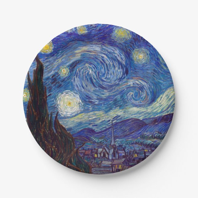 Assiettes En Carton VINCENT VAN GOGH - Starry night 1889 (Devant)