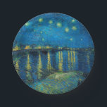 Assiettes En Carton Vincent Van Gogh Starry Night Over the Rhone<br><div class="desc">Le chef-d'oeuvre Van Gogh Starry Night - Un tableau de Vincent Van Gogh,  Starry Night Over the Rhone,  montre une nuit remplie d'étoiles,  et un pont. Peint à Arles France la nuit,  peint en 1888.</div>