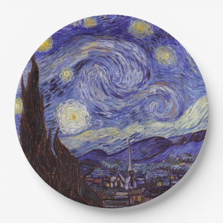 Assiettes En Carton Vincent Van Gogh Starry Nuit Vintage Art