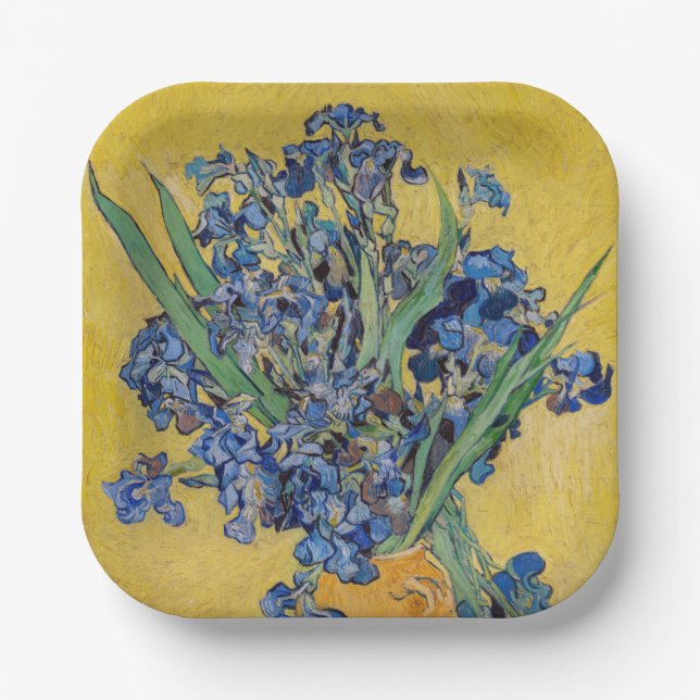 Assiettes En Carton Vincent van Gogh - Vase avec iris (Recto)