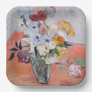 Assiettes En Carton Vincent van Gogh - Vase avec Roses & Anémones