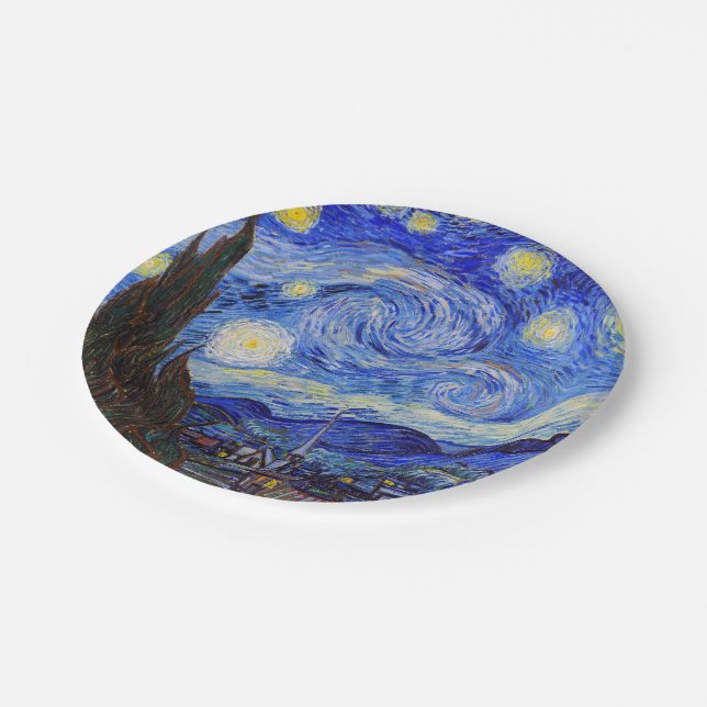 Assiettes En Carton Vincent Willem van Gogh , “ Starry Night ” (Angle)