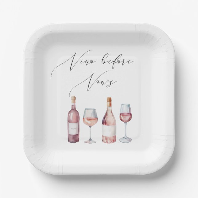 Assiettes En Carton Vino aquarelle avant les vues (Recto)