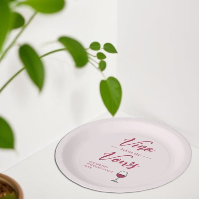 Assiettes En Carton Vino Avant La Fête des mariées Vows/Bachelorette (Créateur téléchargé)