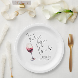 Assiettes En Carton Vino Moderne Avant Vows Hen Party