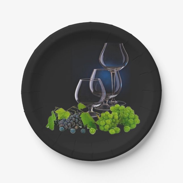 Assiettes En Carton Vins (Devant)