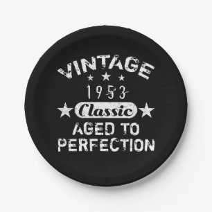 Assiettes En Carton Vintage 1953 70e anniversaire