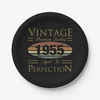 Assiettes En Carton Vintage 1955 70e anniversaire