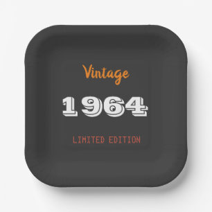 Assiettes En Carton Vintage 1964 édition limitée 62e cadeau d'annivers