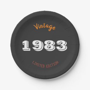 Assiettes En Carton Vintage 1983 Limited Edition 43e anniversaire Retr