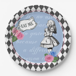 Assiettes En Carton Vintage Alice au Pays des merveilles Plaque du Blu