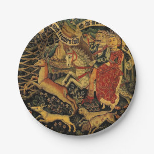 Assiettes En Carton Vintage Allemagne Moyen-Age Renaissance Love Chass