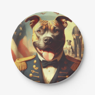 Assiettes En Carton Vintage American Pit Bull Terrier Peinture
