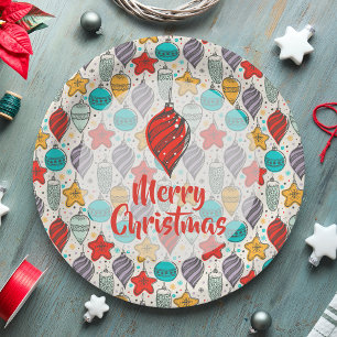 Assiettes En Carton Vintage Arbre de Noël