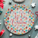 Assiettes En Carton Vintage Arbre de Noël<br><div class="desc">Vintage sapin de Noël ornements plaques en 2 tailles - 7" et 9" complètent votre fête de Noël ou de vacances. Joyeux Noël et votre nom en lettres chic personnalise ce design. CORRESPONDRE des articles dans notre magasin.</div>
