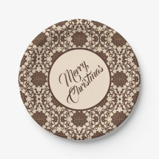 Assiettes En Carton Vintage Christmas Holly Leaves, Berries & Flowers