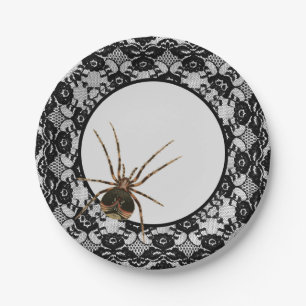 Assiettes En Carton Vintage Déplaisant dentelle d'araignée Gothique Ha
