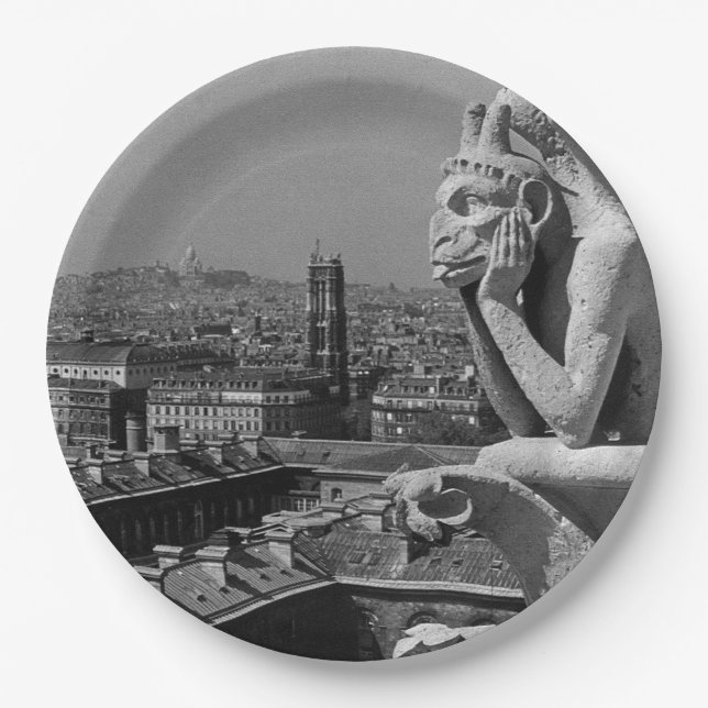 Assiettes En Carton Vintage France Paris Notre-Dame Thinière de la cat (Devant)