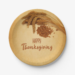 Assiettes En Carton Vintage Joyeux Thanksgiving Blé Maïs