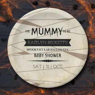 Assiettes En Carton Vintage maman Baby shower Halloween