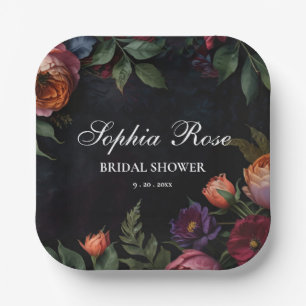 Assiettes En Carton Vintage moody floral boho roses