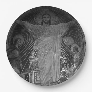 Assiettes En Carton Vintage Paris Principal mosaique Sacré-Cœur jésus