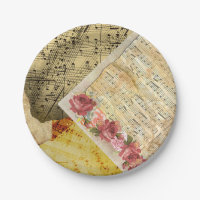 Vintage Partition Musique Notes musicales Plaques