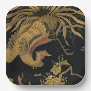 Assiettes En Carton Vintage Phoenix Gold Black Bird japonais