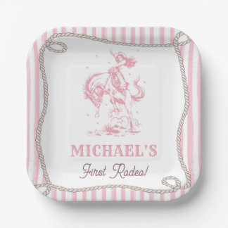 Assiettes En Carton Vintage Pink Cowgirl 1st Birthday Party