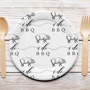 Assiettes En Carton Vintage porc rustique I Do BQ Mariage Décontracté