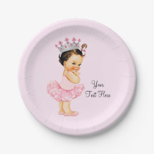 Assiettes En Carton Vintage Princesse Ballerina Tutu Baby shower
