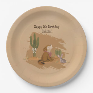 Assiettes En Carton Vintage Wild West Desert Cowgirl Anniversaire