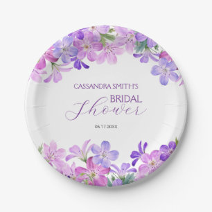 Assiettes En Carton Violet Geranium Bridal Brunch Douche