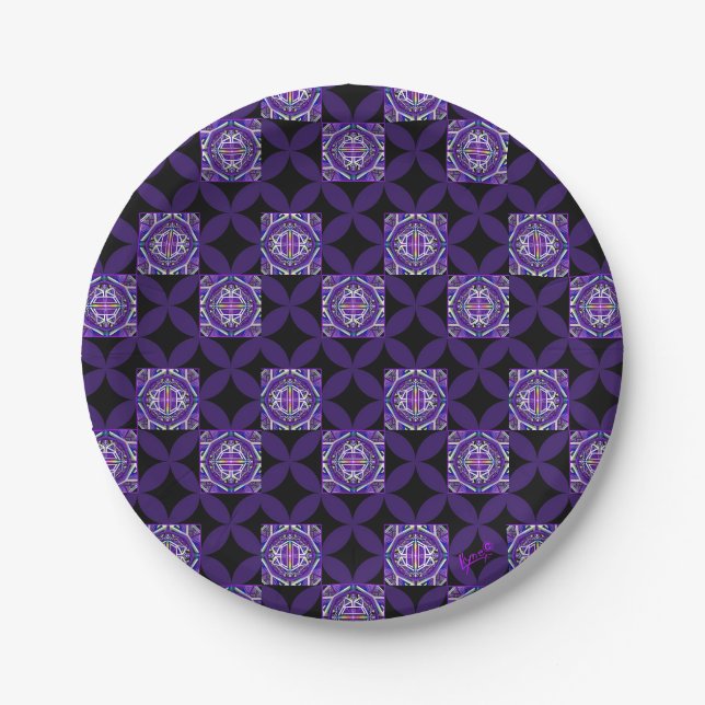 Assiettes En Carton Violet W3 (Devant)