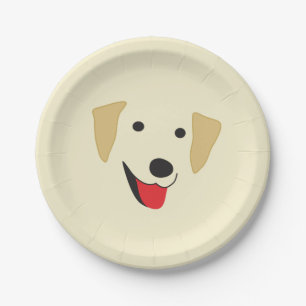 Assiettes En Carton Visage du laboratoire jaune