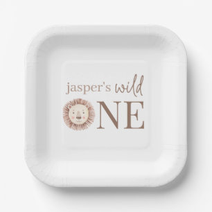 Assiettes En Carton Visage d'un lion sauvage