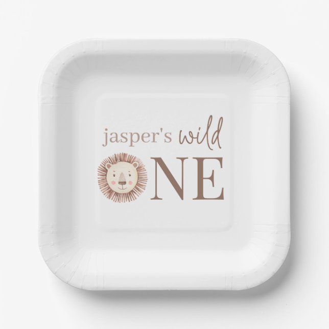 Assiettes En Carton Visage d'un lion sauvage (Recto)